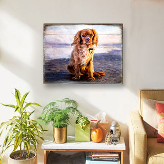 Alodie Small Dog Art Wooden Wall Art by Nature Wonders - Pets Dog and Cats Decor - 95345B