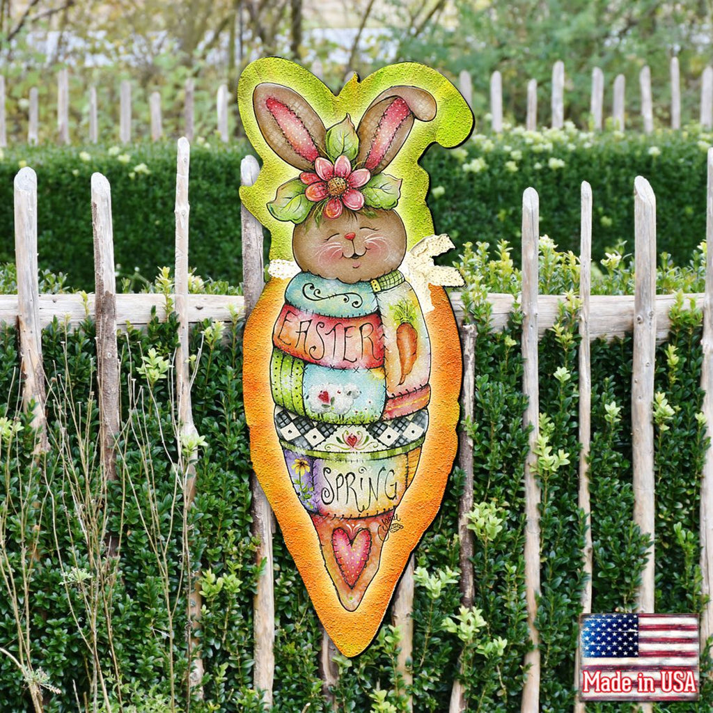 Carrot Bunny Easter Door Decor by Jamie Mills-Price - Easter Spring Decor - 8457609H