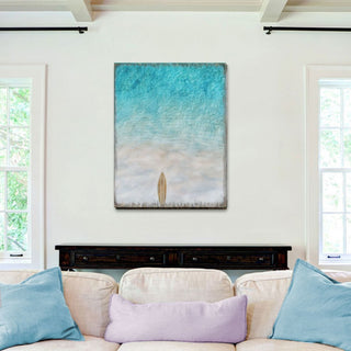 Surfboard Wooden Coastal Wall Art by Nature Wonders - Coastal Sea-Life Decor - 95394B