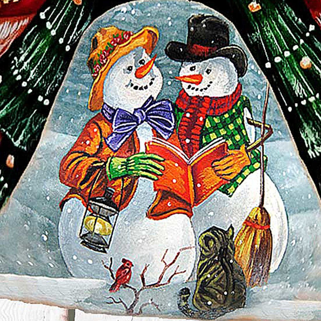 Snowman Winter Story Santa Hand-Painted WOODCARVED Figurine by G. DeBrekht - Christmas Santa Snowman Decor - 8208012