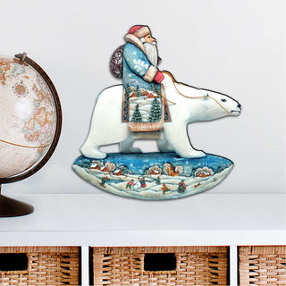 Santa On Polar Bear Christmas Door Decor by G. DeBrekht - Christmas Santa Snowman Decor - 8116382H