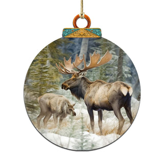 Elk in the Wilderness Wooden Ornaments by G.Debrekht - Wildlife Holiday Decor - 870055