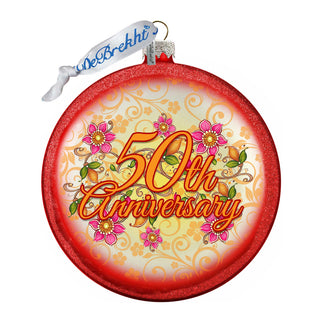 50th Wedding Anniversary Glass Ornament by G. Debrekht - Christmas Decor - 744-041