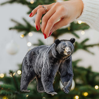 Alaskan Black Bear Wooden Ornaments by G.Debrekht - Wildlife Holiday Decor - 8710105-1