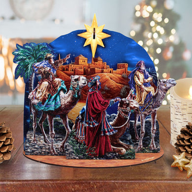 Three Kings Journey Decorative Village Eco Wood Set by D. Gelsinger - Nativity Holiday Decor - 852768
