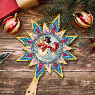 Snow Much in Love Tree Topper Wooden Decor by D. Gelsinger - Santa Snowman Christmas Decor - 89518-DG