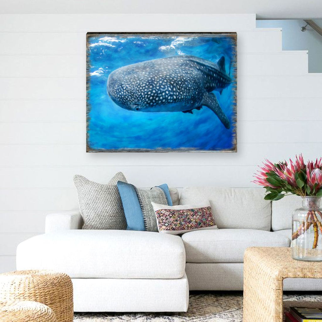Blue Whale Art Wooden Wall Art by Nature Wonders - Nature Wildlife Decor - 95401B