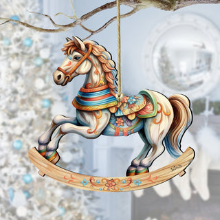 Rocking Horse Wooden Ornaments by G. Debrekht - Christmas Decor - 8100196-1