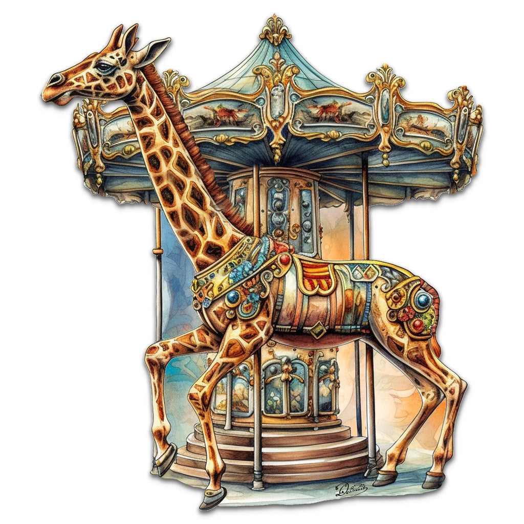 Carousel Giraffe Holiday Door Decor by G. Debrekht - Christmas Decor - 8611028H