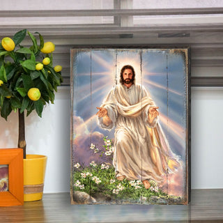Jesus Resurrection Wooden Wall Art by D. Gelsinger - Easter Spring Decor - 95669B-DG