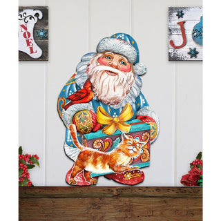 Kitty Santa Christmas Door Decor by G. DeBrekht - Christmas Santa Snowman Decor - 8119175H