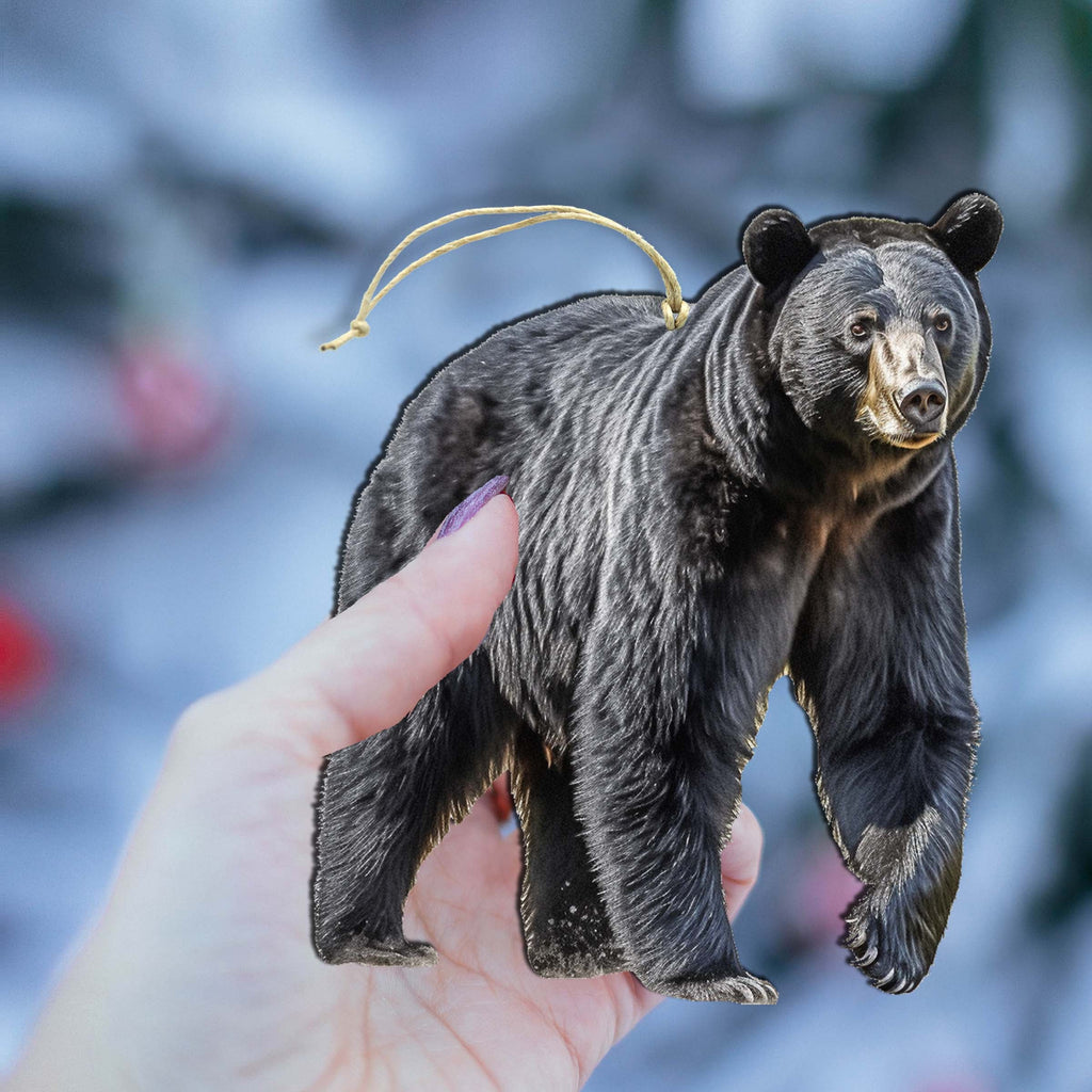 Alaskan Black Bear Wooden Ornaments by G.Debrekht - Wildlife Holiday Decor - 8710105-1