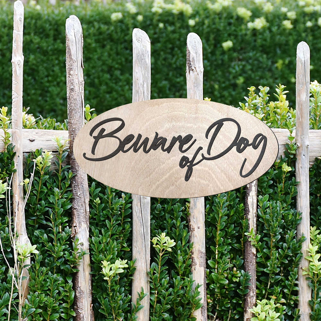 Beware of Dog, Sign, Birch wood, Dog Sign, Beware of Dog Plaque - 320311