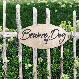 Beware of Dog, Sign, Birch wood, Dog Sign, Beware of Dog Plaque - 320311