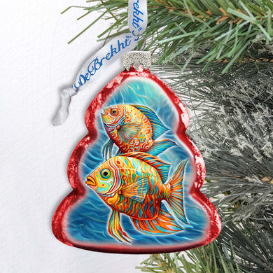 Holiday Coastal Decor - Colorful Fish Keepsake Glass Ornaments by G. Debrekht - Coastal Holiday Decor - 777404