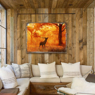 Forest Fire Art Wooden Wall Art by Nature Wonders - Nature Wildlife Decor - 95291B