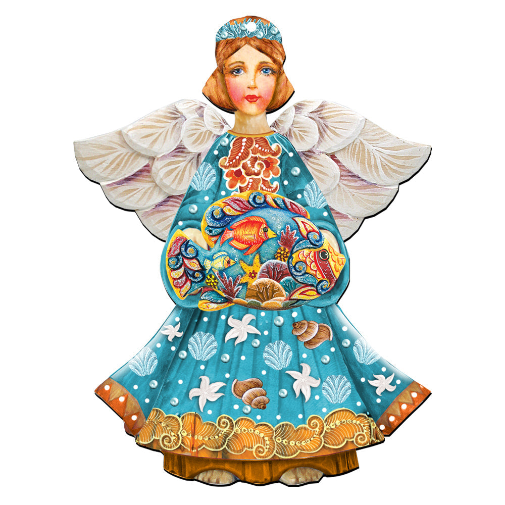 Guardian of The Sea Angel Door Decor by G. DeBrekht - Coastal Holiday Decor - 8152724H