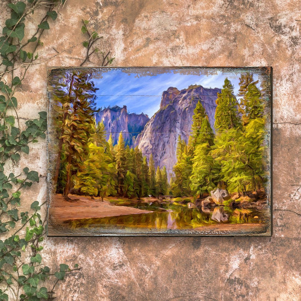 Forest Lake Art Wooden Wall Art by Nature Wonders - Nature Wildlife Decor - 95238B