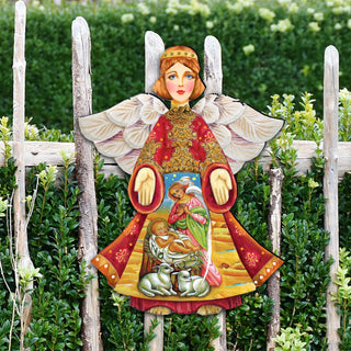 Mary And Joseph Angel Nativity Door Decor by G. DeBrekht - Nativity Holiday Decor - 8154109H