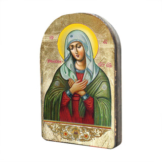 The Mother of God Tenderness Wooden Gold Plated Religious Orthodox Sacred Icon - Inspirational Icon Decor - 86012