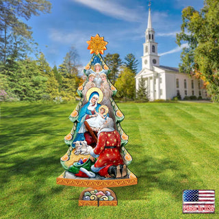 Adoration Nativity Tree Outdoor Decor by G. DeBrekht - Nativity Holiday Decor - 8128833F