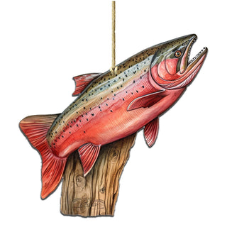 Alaskan Red Sockeye Wooden Ornaments by G.Debrekht - Wildlife Holiday Decor - 8710109-1