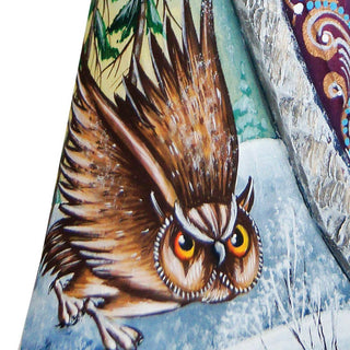 Santa with Owl Hand-Painted WOODCARVED Masterpiece by G. DeBrekht - Wildlife Holiday Decor - 821812 *** PRE-ORDER - Handmade Just for You! ***