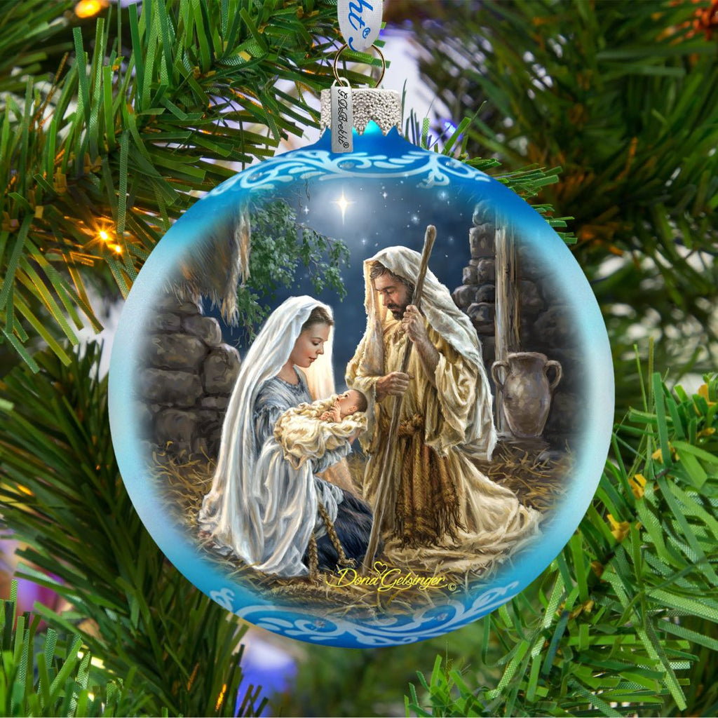 Glory to God Glass Ornament by D. Gelsinger - Nativity Holiday Decor - 71156-1722