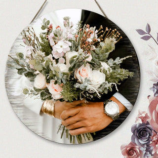 Personalized Gift Circle Photo - Custom Portrait on Wood