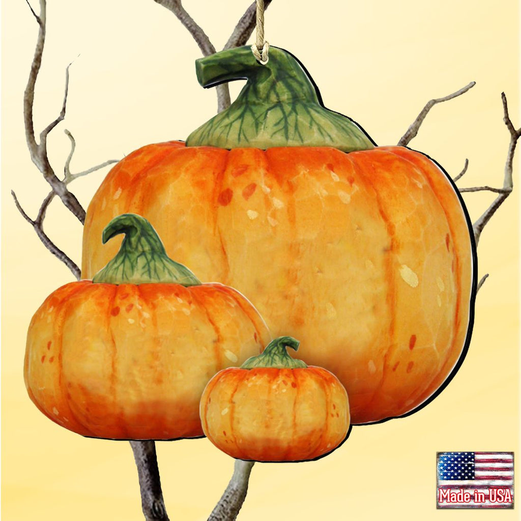 Stacking Pumpkins Wooden Ornaments Halloween by G. DeBrekht - Thanksgiving Halloween Decor - 8158414-2