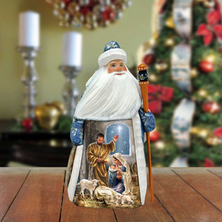 Glory to God Santa Hand-Painted WOODCARVED Figurine by D. Gelsinger - Nativity Holiday Decor - 242112-DG