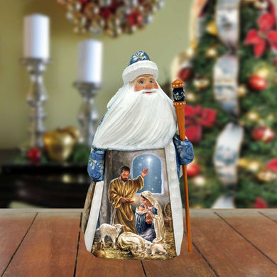 Glory to God Santa Hand-Painted WOODCARVED Figurine by D. Gelsinger - Nativity Holiday Decor - 242112-DG