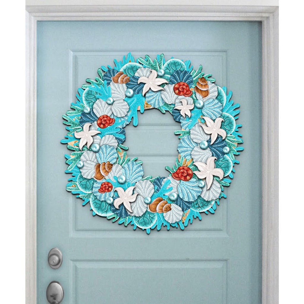 Coastal Holiday Door Wreath by G. DeBrekht - Coastal Holiday Decor - 8185306H
