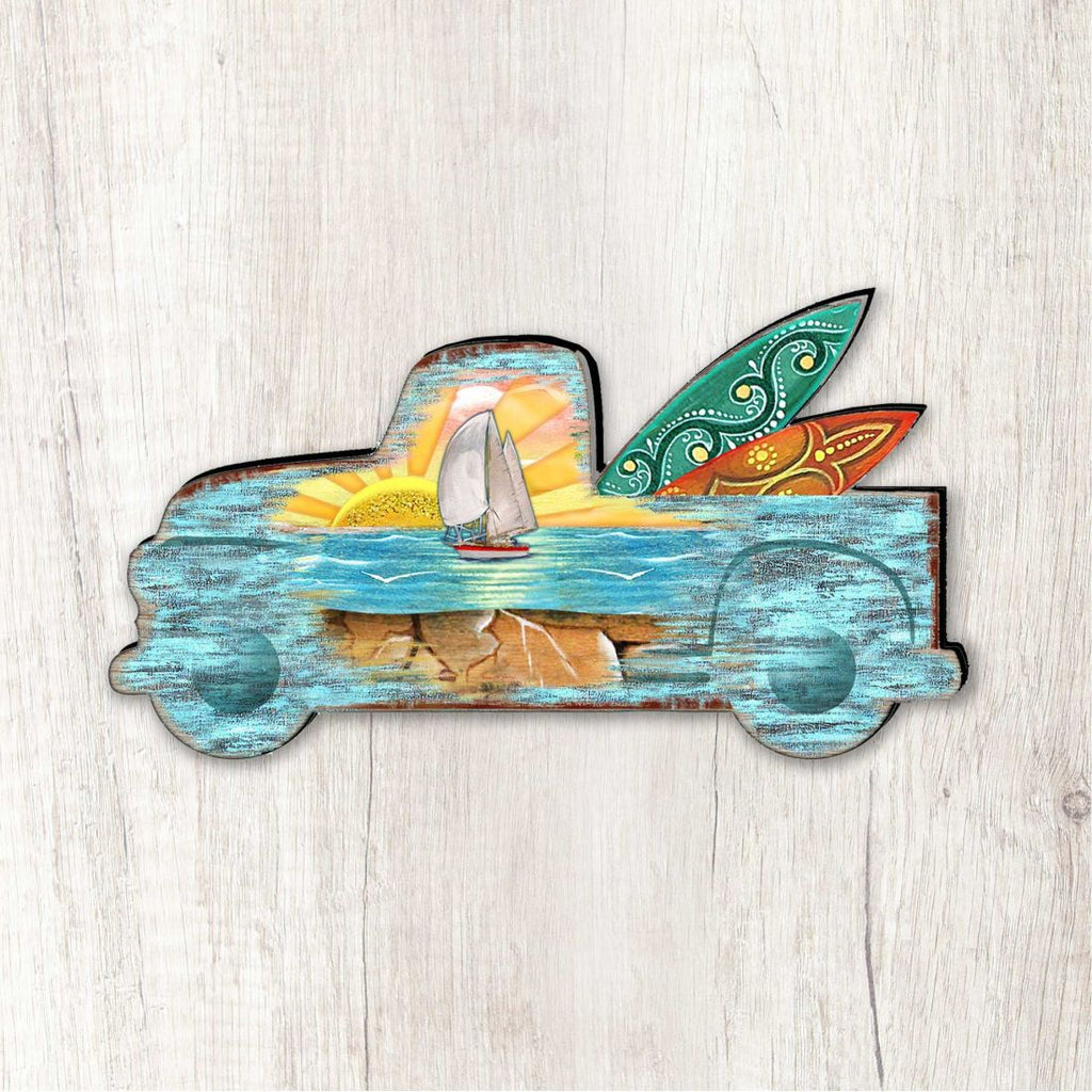 Surfer Truck Coastal Outdoor Decor Large Ornament by G. DeBrekht - Coastal Holiday Decor - 8198554M