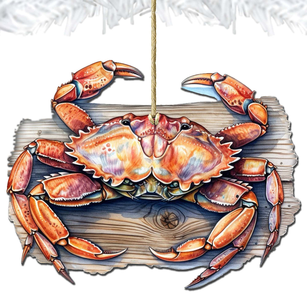 Alaskan Crab Wooden Ornaments by G.Debrekht - Wildlife Holiday Decor - 8710121-1
