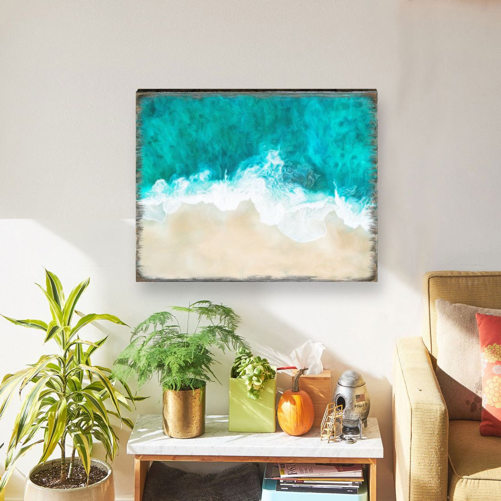 Ocean Shore Art Wooden Wall Art by Nature Wonders - Nature Wildlife Decor - 95398B