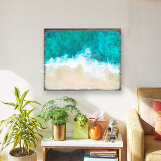 Ocean Shore Art Wooden Wall Art by Nature Wonders - Nature Wildlife Decor - 95398B