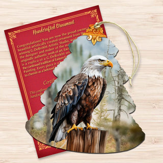Alaskan Bald Eagle Tree Wooden Ornaments by G.Debrekht - Wildlife Holiday Decor - 870007