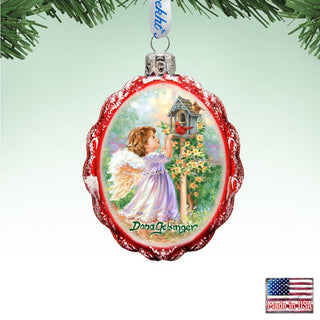 Angels Are Near Mercury Glass Ornament by D. Gelsinger - Nativity Holiday Decor - 778116-DG