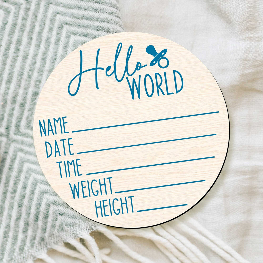 Hello World New Baby Sign - Birth Announcement - Birth Stats Sign - New Mom Gift 961046