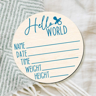 Hello World New Baby Sign - Birth Announcement - Birth Stats Sign - New Mom Gift 961046