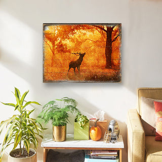 Forest Fire Art Wooden Wall Art by Nature Wonders - Nature Wildlife Decor - 95291B