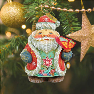 Spring Butterfly Santa Sculpted Hand-Painted Christmas Figurine by G. DeBrekht - Easter Spring Decor - 651826