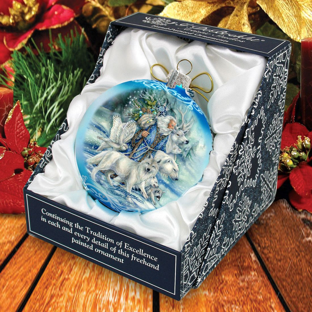 The Wild Spirits of Winter Glass Ornament Limited Edition by J. Bergsma - Christmas Santa Snowman Decor - 73910-JB