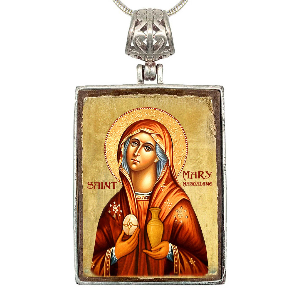 a religious icon of St. Mary, with the text