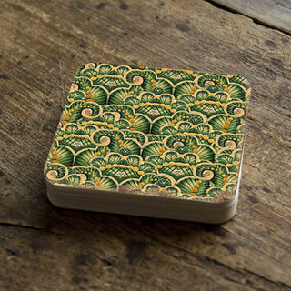 Floral Wooden Cork Coasters Gift Set of 4 by Nature Wonders - Nature Wildlife Decor - 95021C-S4