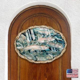 Catch the Rainbow Trout Wildlife Wall Art - J. Bergsma - Wildlife Holiday Decor - 8591674W-JB