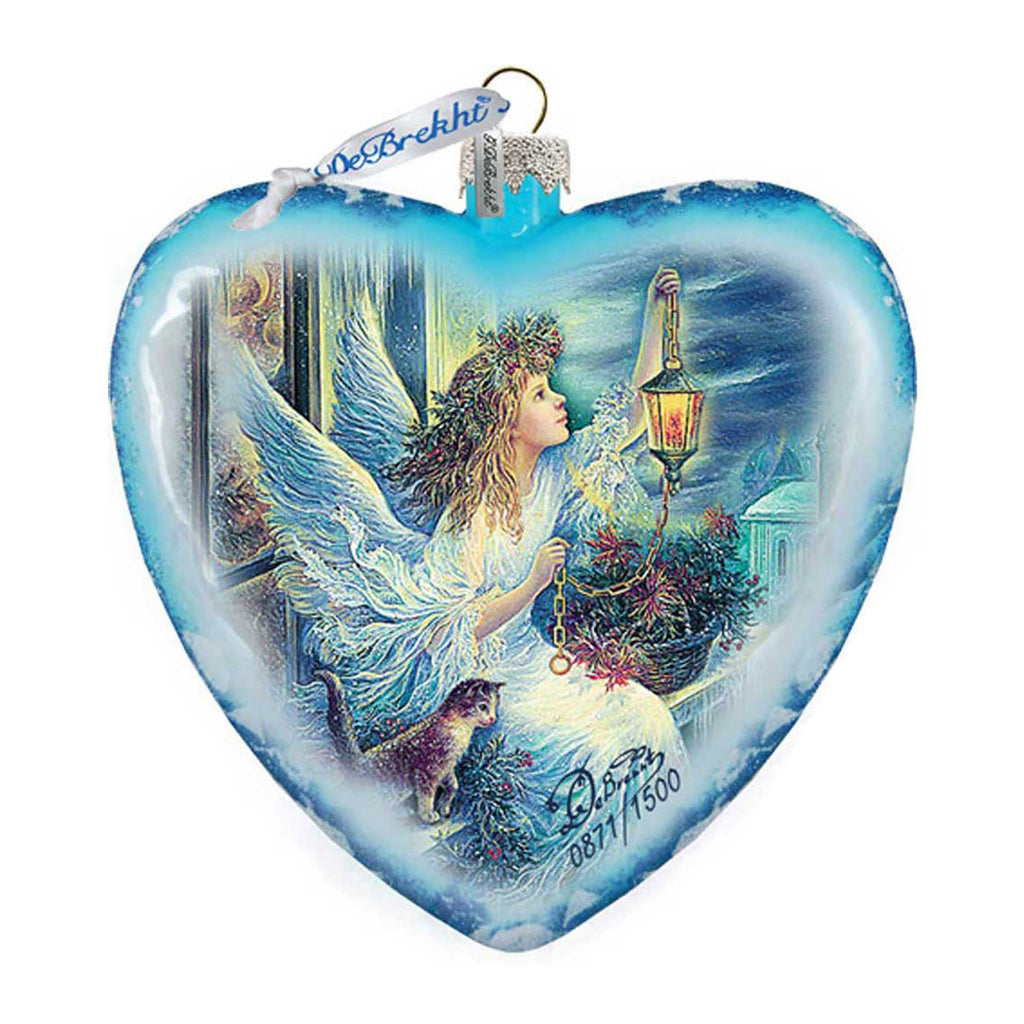 Light the Way Angel Glass Ornament Limited Edition by Strelkina at G. DeBrekht - Nativity Holiday Decor - 738-085-ST