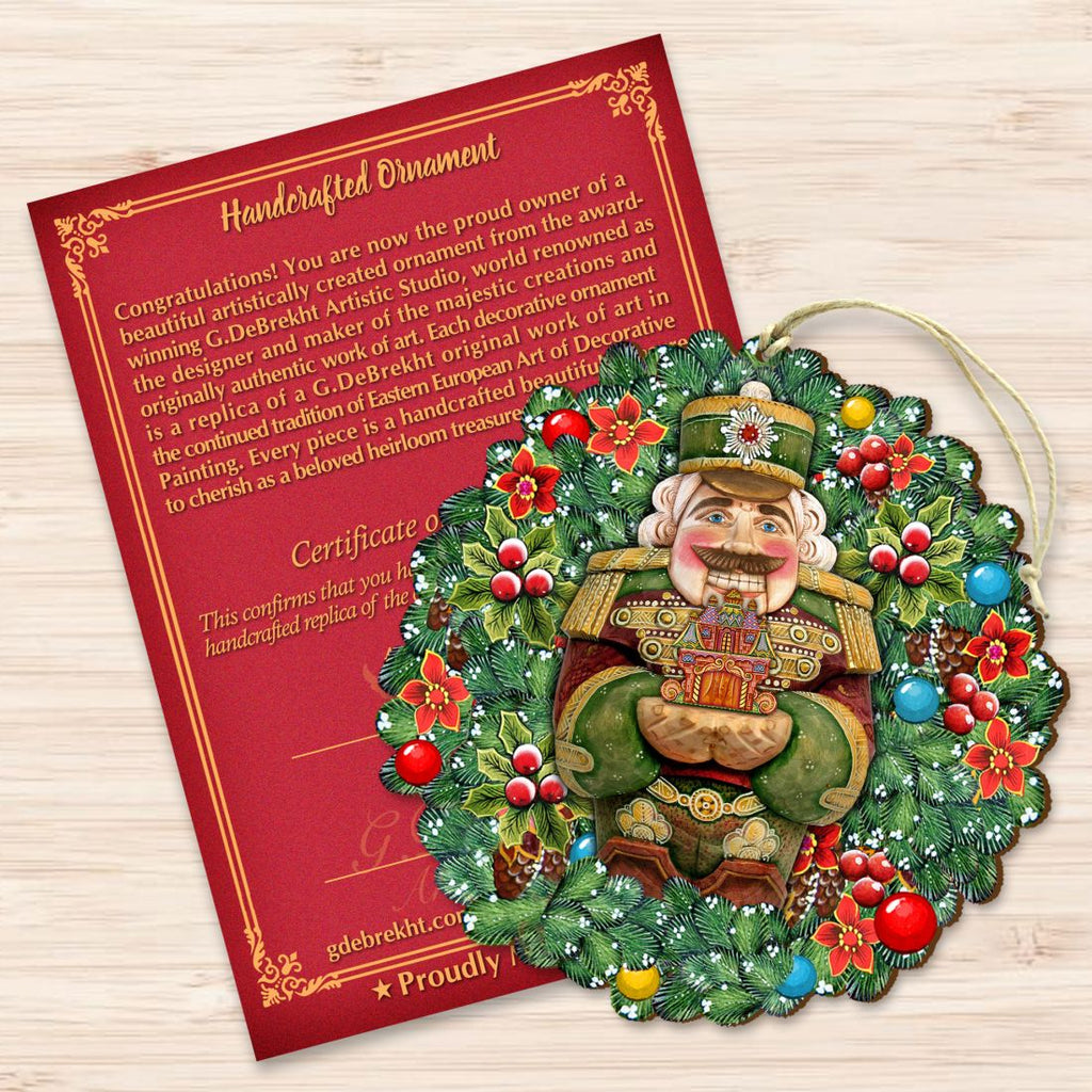 Nutcracker's Wreath Gift Wooden Ornaments by G. DeBrekht - Christmas Decor - 8185321