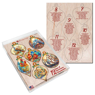 Twelve Days of Christmas Eco Wood Ornaments Set of 12 by G. DeBrekht - Christmas Decor 12 Days of Christmas - 8610102-S12